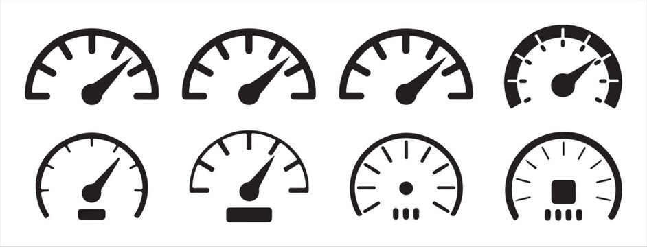 speed meter icon set for automotive applications. vector illustration eps 10 