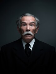 Obraz premium Scared senior man portrait, fear concept