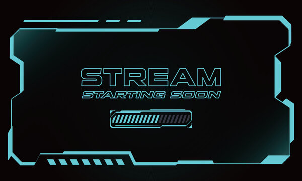 Stream Starting Soon Screen (Futuristic HUD Overlay)