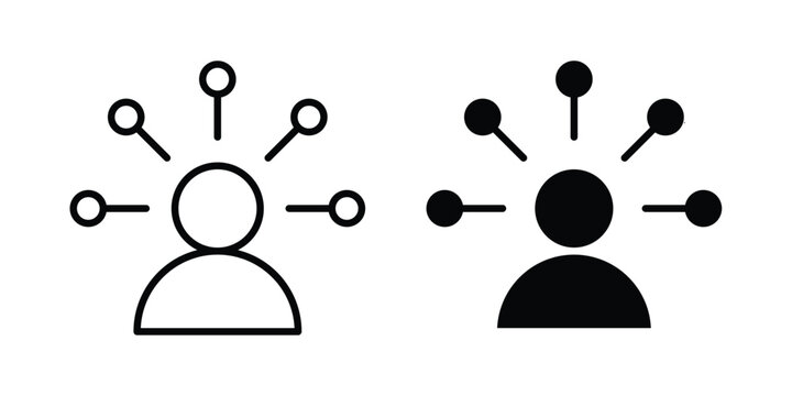 Ability icon design concept. Stroke and flat icons set