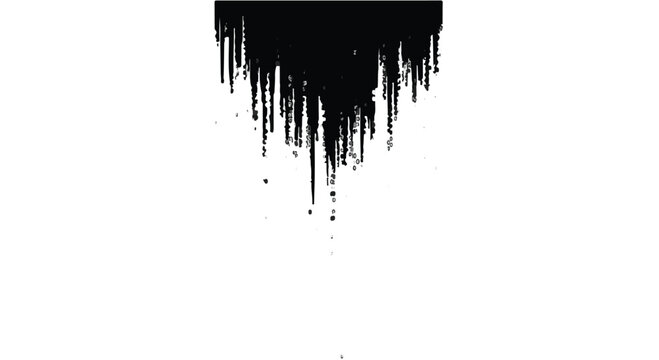 Abstract digital rain or data leak silhouette on white background
