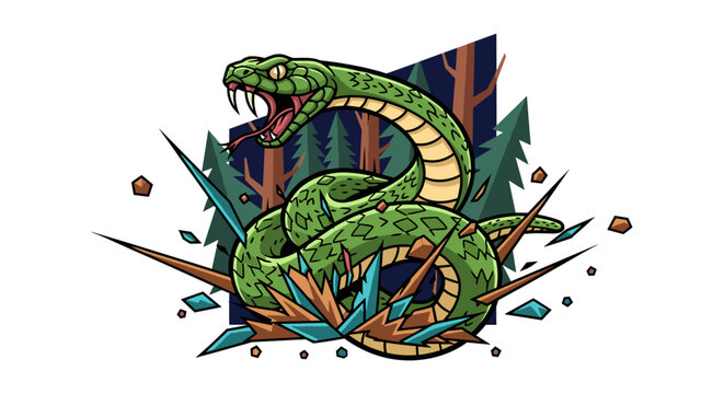 Aggressive Green Snake Attack