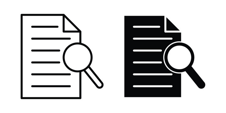 Case studies icon design concept. Stroke and flat icons set