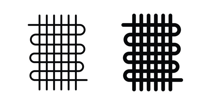 Condenser coil icon design concept. Stroke and flat icons set