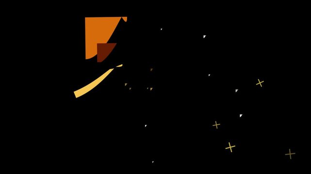 Orange rocket launching into starry space with smoke trail astronomy flight