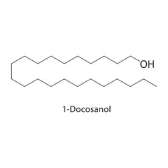 Fototapeta premium 1-Docosanol skeletal structure. alcohol compound schematic illustration. Simple diagram, chemical formula.