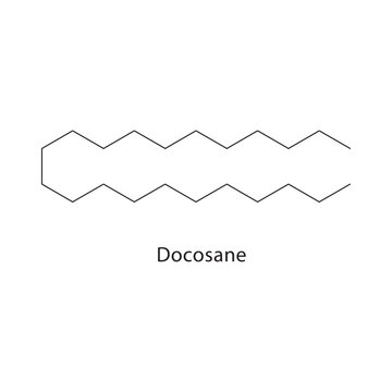 Docosane skeletal structure. alkane compound schematic illustration. Simple diagram, chemical formula.