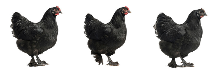Cochin Black Chicken Standing Dense Feathers - Gallus gallus domesticus - Poule Cochin Noire - Cochin Huhn - SEO Optimized Ornamental Poultry Heritage Farming Livestock Photography Image for Farm © Homelander