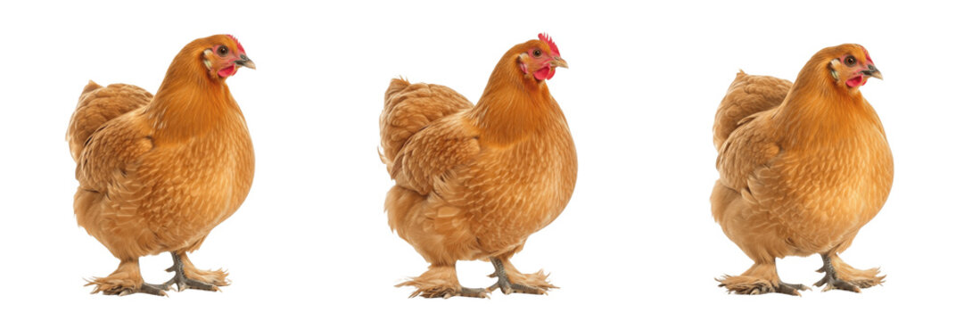 Cochin Buff Chicken Standing Fluffy Body - Gallus gallus domesticus - Poule Cochin Fauve - Cochin Huhn - SEO Optimized Ornamental Poultry Heritage Farming Livestock Photography Image for Commercial