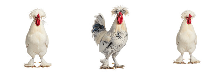 Sultan Rooster Standing Feathered Crest and Legs - Gallus gallus domesticus - Coq Sultan - Sultan Hahn - SEO Optimized Turkish Ornamental Poultry Heritage Farming Livestock Photography Image for Show © Homelander