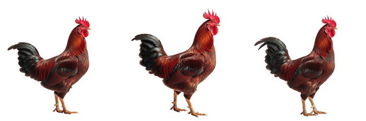 Buckeye Rooster Standing Deep Red Feathers - Gallus gallus domesticus - Coq Buckeye - Buckeye Hahn - SEO Optimized American Heritage Poultry Farming Cold Hardy Livestock Photography for Agriculture Us © Homelander