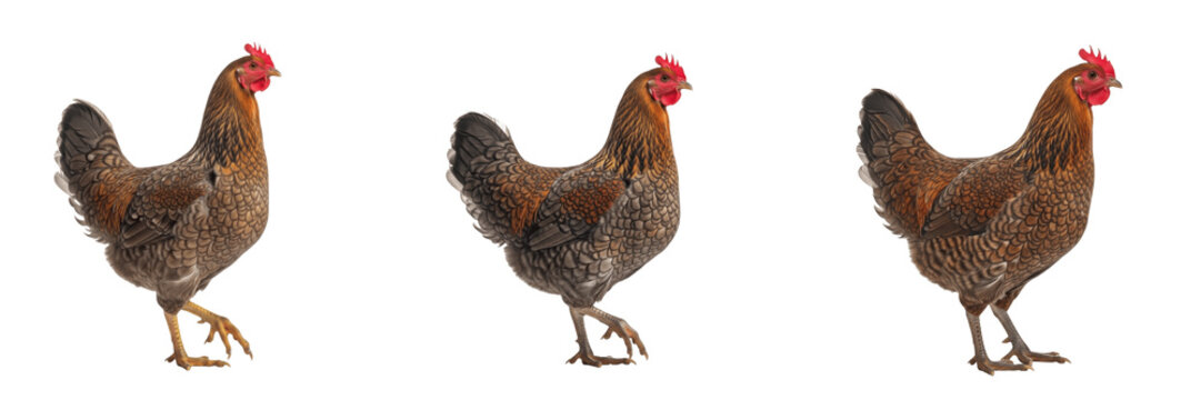 New Hampshire Hen Standing Reddish Plumage - Gallus gallus domesticus - Poule New Hampshire - New Hampshire Huhn - SEO Optimized American Heritage Poultry Farming Livestock Photography for Agriculture
