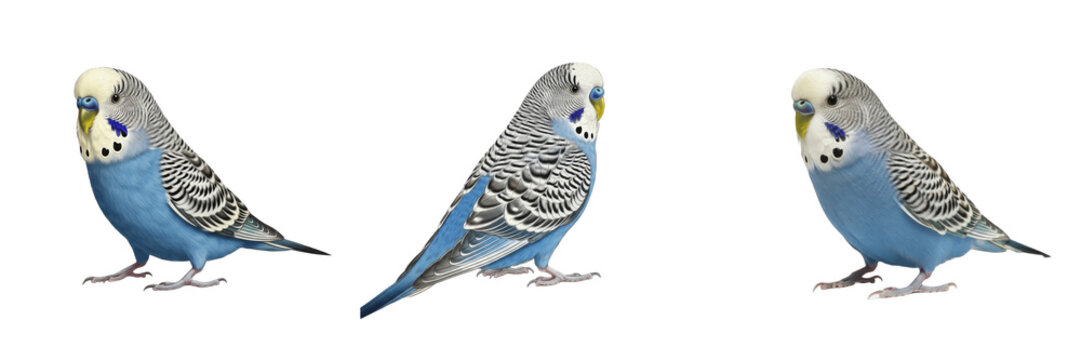 Budgerigar Standing with Subtle Wing Fold - Melopsittacus undulatus - Periquito - Wellensittich - Budgie - Common Parakeet Photography SEO Optimized for High Resolution Pet Industry Marketing Media