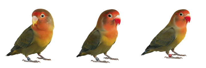 Peach-faced Lovebird Standing with Compact Posture - Agapornis roseicollis - Inséparable rosegorge - Rosenköpfchen - Small African Parrot Photography SEO Optimized for Commercial Pet Media Outlets © KCago