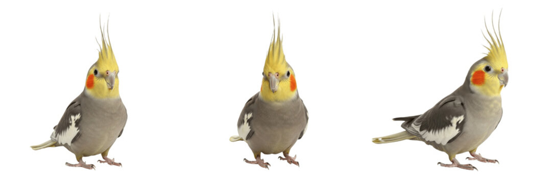 Cockatiel Standing with Crest Slightly Forward - Nymphicus hollandicus - Perruche calopsitte - Nymphensittich - Calopsitta - Australian Parrot Portrait SEO Optimized for Professional Avian Portfolios