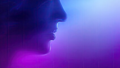 Obraz premium Profile silhouette with neon glow lighting conceptual abstract design