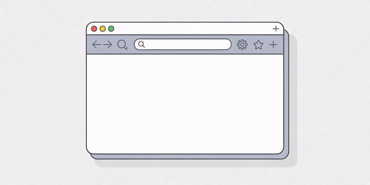 A simple illustration of a web browser window on a plain background