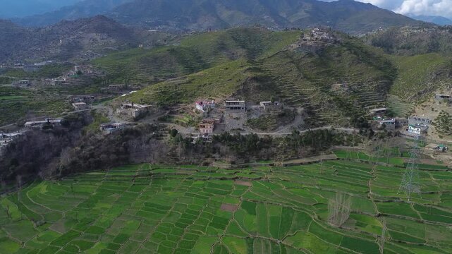 Drone views of KPK, next to Swat valley in Pakistan