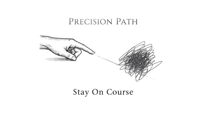 Navigation, direction, precision path, stay on course, vector illustration