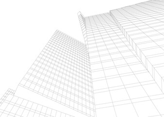 Fototapeta premium Building 3d structure. Architectural background. 