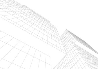 Fototapeta premium Building 3d structure. Architectural background. 