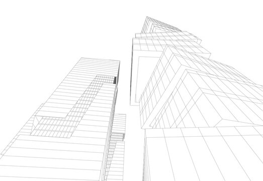 Building 3d structure. Architectural background. 