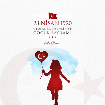 23 nisan cocuk bayrami vector illustration. (23 April, National Sovereignty and Children&rsquo;s Day Turkey celebration card.)