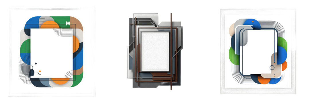 Contemporary Abstract Frame - Cadre abstrait contemporain - Zeitgen&ouml;ssischer abstrakter Rahmen - Marco abstracto contempor&aacute;neo - Modern Artistic Asymmetrical Border for Creative Digital Media