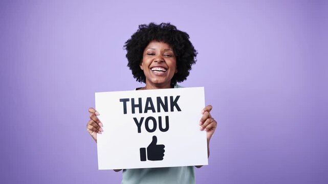 Grateful woman expressing gratitude in slow motion