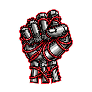 3d metallic game controller icon with red wiring isolated on white background