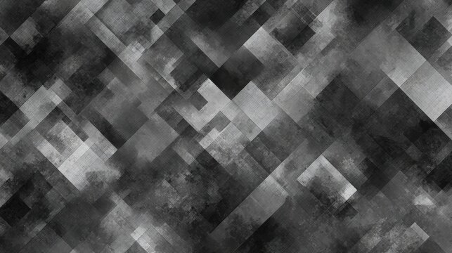 Dark grayscale geometric grunge abstract pattern background 