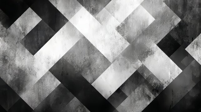 Dark grayscale geometric grunge abstract pattern background 