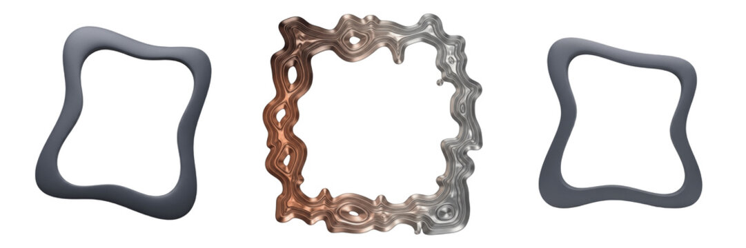 Abstract Irregular Shape Frame Isolated on White Background - Cadre de forme irr&eacute;guli&egrave;re abstraite - Abstrakter Rahmen in unregelm&auml;&szlig;iger Form - Marco de forma irregular abstracta - Unique Border