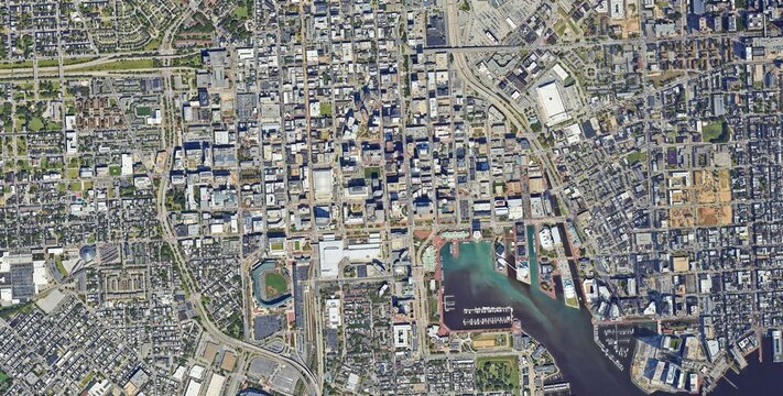 Baltimore Maryland USA City Satellite View