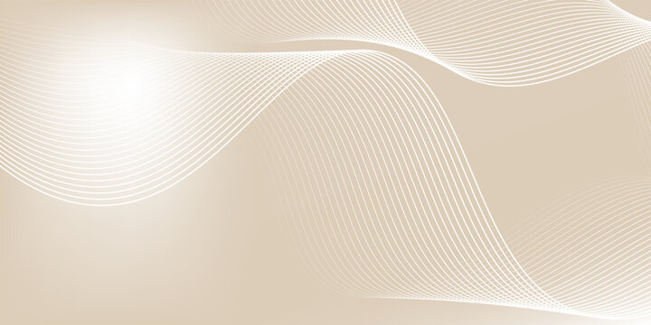 An abstract background featuring smooth, flowing beige waves and delicate, intersecting white lines creating a sense of gentle movement and modern elegance, perfect for subtle design projects