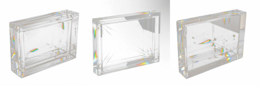 Prism Effect Glass Frame Mockup - Cadre en verre effet prisme - Prisma-Effekt-Glasrahmen - Marco de vidrio con efecto de prisma - Spectrum Color Light Leak Design Element for Creative Art Project