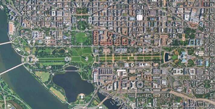 ashington DC Aerial Satellite View, USA
