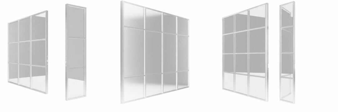 Interior Glass Partition Frame Mockup - Cadre de cloison int&eacute;rieure en verre - Innenraum-Glastrennwandrahmen - Marco de pared divisoria de vidrio interior - Office Wall Design Graphic Asset