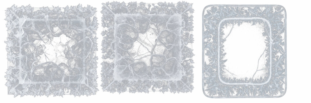 Frozen Glass Frame Mockup - Cadre en verre gel&eacute; - Gefrorener Glasrahmen - Marco de vidrio congelado - Frosty Winter Texture Graphic for Christmas Holiday Design and Seasonal Media Assets