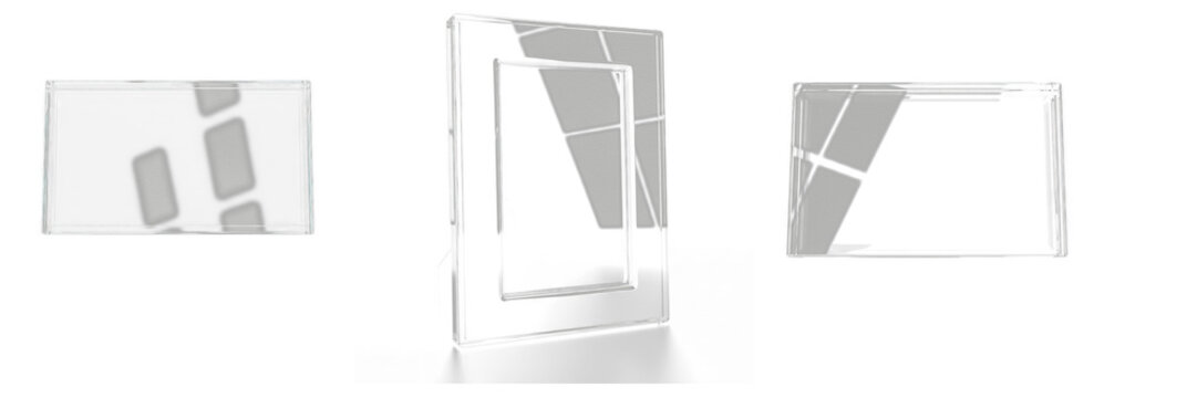 Soft Glow Glass Frame Mockup - Cadre en verre &agrave; lueur douce - Glasrahmen mit sanftem Leuchten - Marco de vidrio con brillo suave - Ethereal Light Effect Design Resource for Romantic or Dreamy Media
