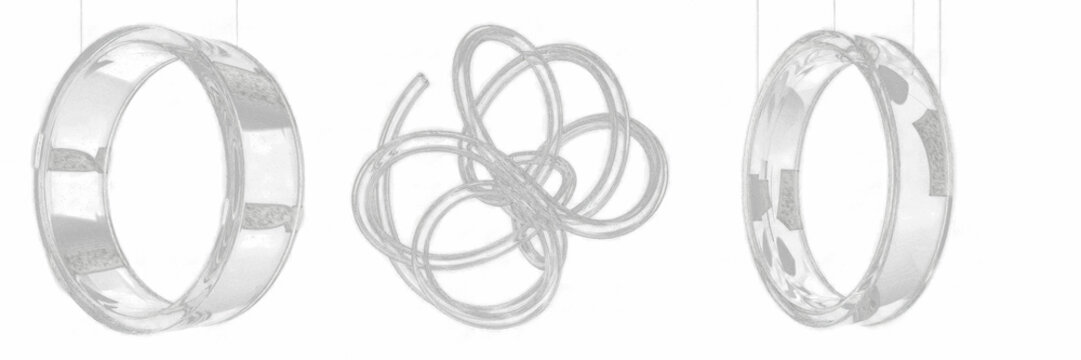 Spiral Glass Frame Isolated on Black Background - Cadre en verre en spirale - Spiraler Glasrahmen - Marco de vidrio en espiral - Helical Geometry Transparency - Modern Design Resource Asset Element
