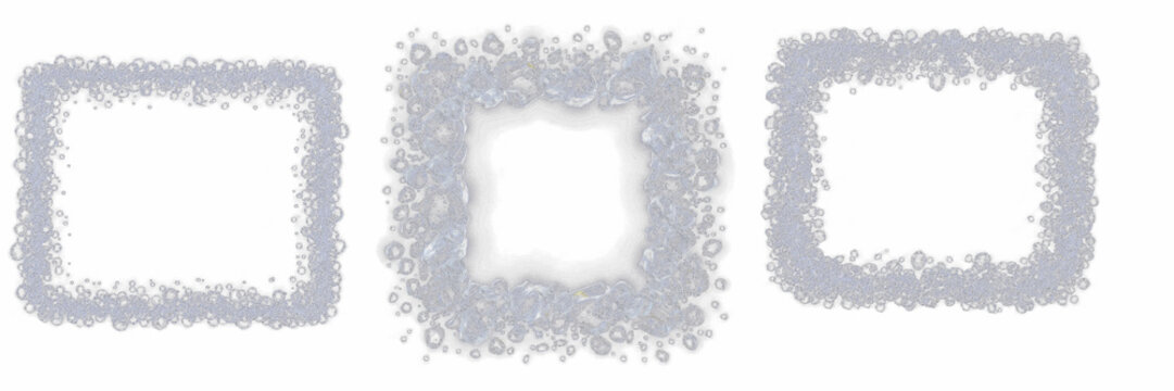 Shattered Fragments Border Frame Isolated on Black Background - Bordure fragments de verre - Zerbrochene Fragmente-Rahmen - Marco de borde de fragmentos destrozados - Chaotic Break Art Asset