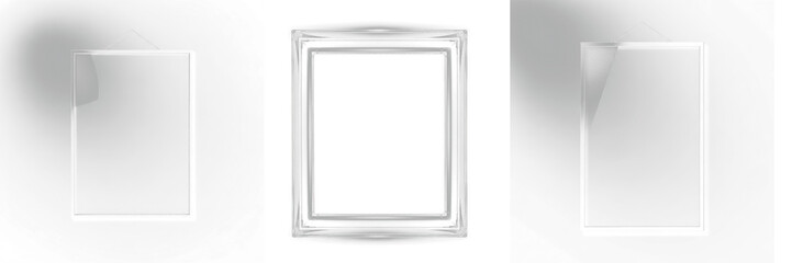 Obraz premium Catalog Style Glass Frame Isolated on Black Background - Cadre en verre style catalogue - Katalog-Stil Glasrahmen - Marco de vidrio estilo catálogo - Product Listing Design Resource Asset