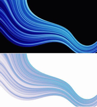 Abstract Blue Gradient Waves - Vagues d&eacute;grad&eacute;es bleues abstraites - Abstrakte blaue Farbverlaufswellen - Ondas de gradiente azul abstractas - Ocean Fluid Motion Aesthetic Graphic Background