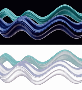 Abstract Glossy Gradient Waves - Vagues d&eacute;grad&eacute;es brillantes abstraites - Abstrakte gl&auml;nzende Verlaufswellen - Ondas de gradiente brillantes abstractas - Liquid Luxury Flowing Graphic Art