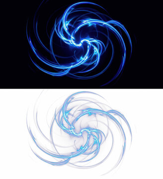 Abstract Blue Light Swirl - Tourbillon lumineux bleu abstrait - Abstrakter blauer Lichtwirbel - Remolino de luz azul abstracto - High Tech Science Fiction Spiral Energy Flow Digital Art Background