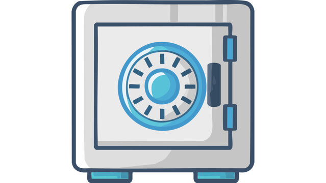 Secure safe box with combination lock illustrated in flat design security protection concept vector