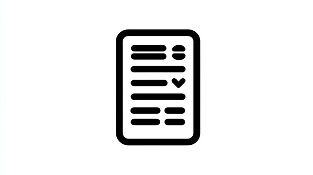 Stylized black and white document icon displaying a selected option