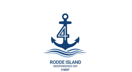 Fototapeta premium Rodde Island Independence Day Celebration Featuring Anchor and Waves Emblem