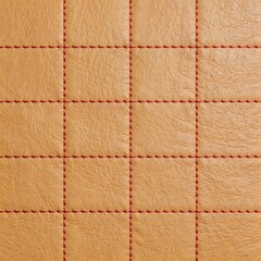 Fototapeta premium Quilted leather texture with red stitching